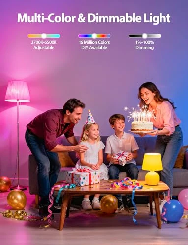 Smart Light Bulbs, Color Changing, 4 Pack — Incandescent, Odnora