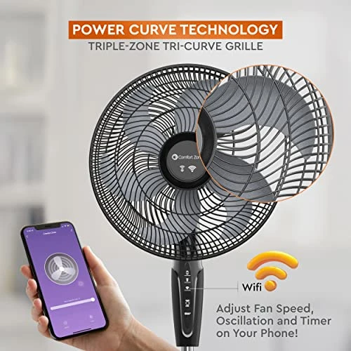 Smart WiFi Oscillating Stand Fan — Stand Fans, Comfort Zone