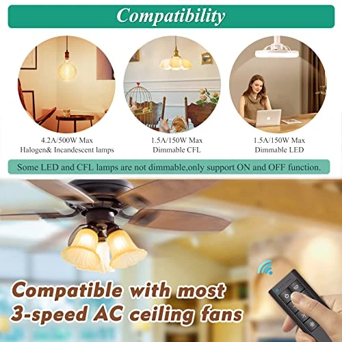 Universal Ceiling Fan Remote Control Kit — Ceiling Fan Wall Controls, Breeze Bay