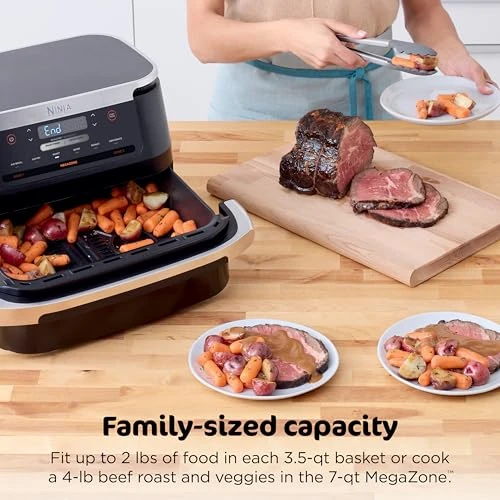 6-in-1 FlexBasket Air Fryer with 7-QT MegaZone and Basket Divider — Air Fryers, Ninja