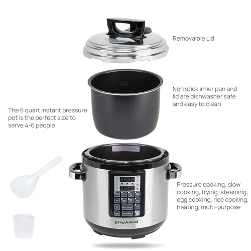 9-in-1 Electric Pressure Cooker 6QT Multi-Functional Programmable Non-Stick Pot — Electric Pressure Cookers, prepAmeal