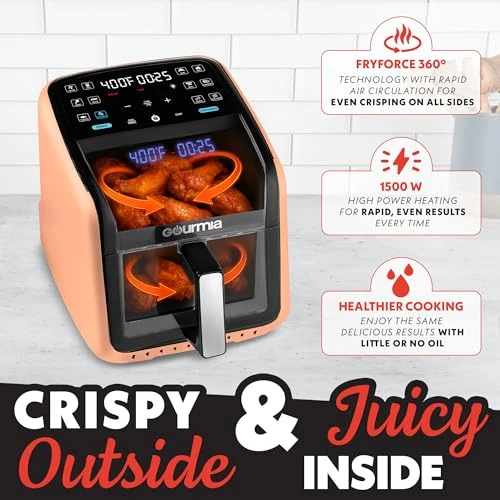 Air Fryer with Panoramic Window and Interior Light — Air Fryers, Gourmia