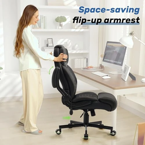 Big and Tall Office Chair with Inflatable Lumbar Support — Desk Chairs, Sofetura