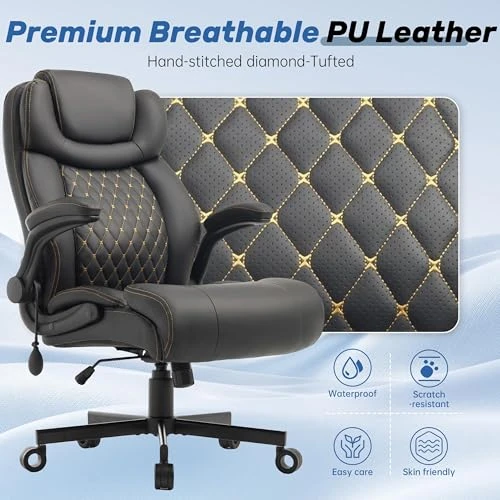 Big and Tall Office Chair with Inflatable Lumbar Support — Desk Chairs, Sofetura