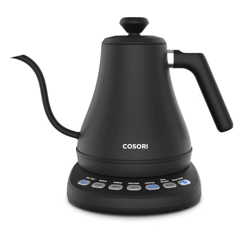 Electric Gooseneck Kettle with 5 Temperature Control Presets — Kettles & Tea Machines, Cosori