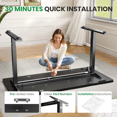 Electric Standing Desk Adjustable — Monitor Stands, DeskShow