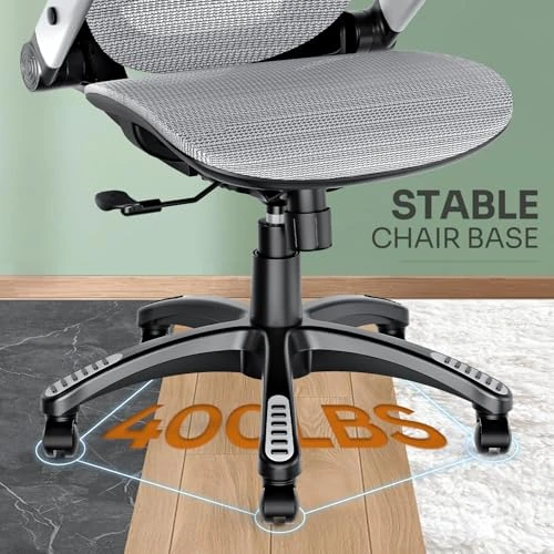 Ergonomic Office Chair with Headrest, Flip-Up Arms, Tilt Lock, and Wide Cushion — Desk Chairs, GABRYLLY