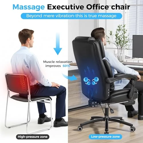 Kneading Massage Office Chair with Footrest — Desk Chairs, CHAIRKER
