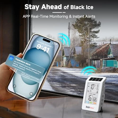 WiFi Bluetooth Thermometer Hygrometer with Solar Boost — Home Climate Control, BaldrTherm