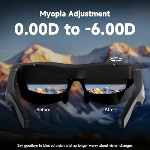 AR Glasses with 150-inch 1080P HD Screen and Myopia Adjustment — Immersive Viewing, TQSKY