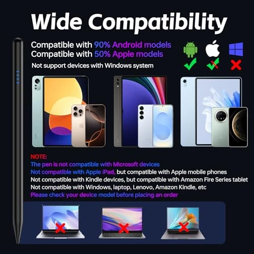 Digital Stylus Pen with 4 Replacement Tips and Magnetic Attachment — Styluses & Digital Pens, Kenkor