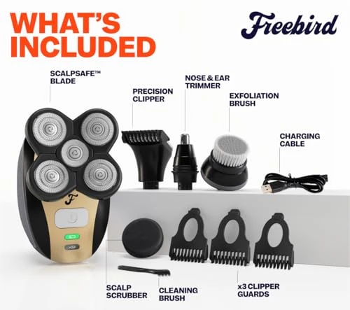 Electric Head & Body Hair Shaver — Rotary, Freebird