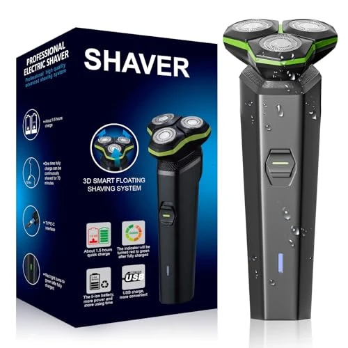 Electric Razor with Magnetic Detachable Head and 3D Floating Head — Accessories, MAXWISDOM