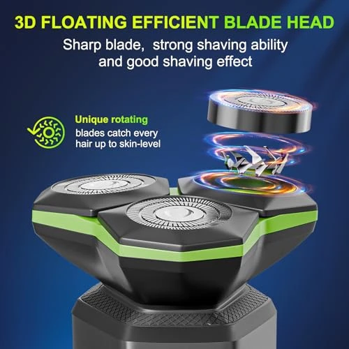 Electric Razor with Magnetic Detachable Head and 3D Floating Head — Accessories, MAXWISDOM