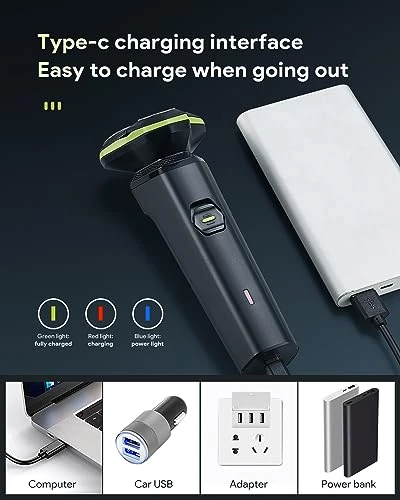 Electric Razor with Magnetic Detachable Head and 3D Floating Head — Accessories, MAXWISDOM