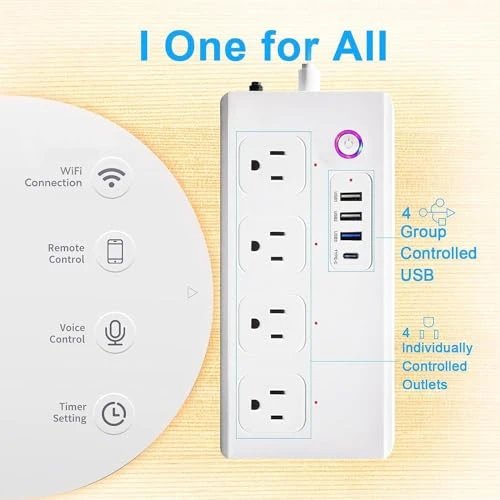 Smart Power Strip Surge Protector with Fast Charge — Power Distribution Units, XENON