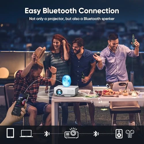 Smart Projector with WiFi and Bluetooth — Home Theater Projectors, NISOO