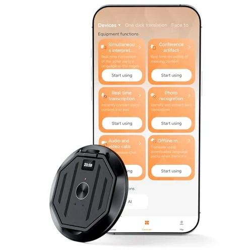 Voice Recorder with AI Transcription, Translation, and Phone Stand — Language Translators, Papanoo