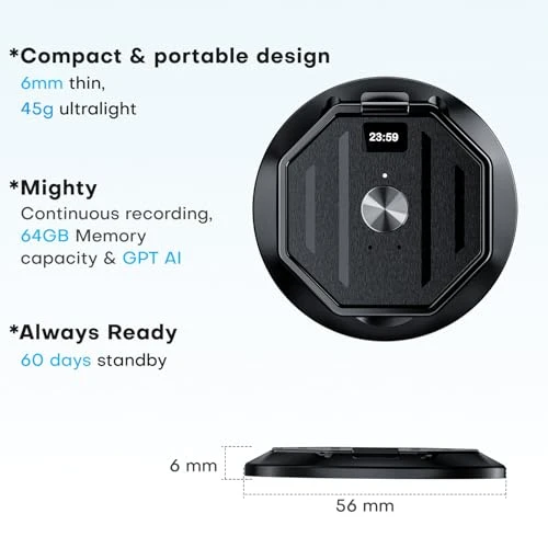 Voice Recorder with AI Transcription, Translation, and Phone Stand — Language Translators, Papanoo