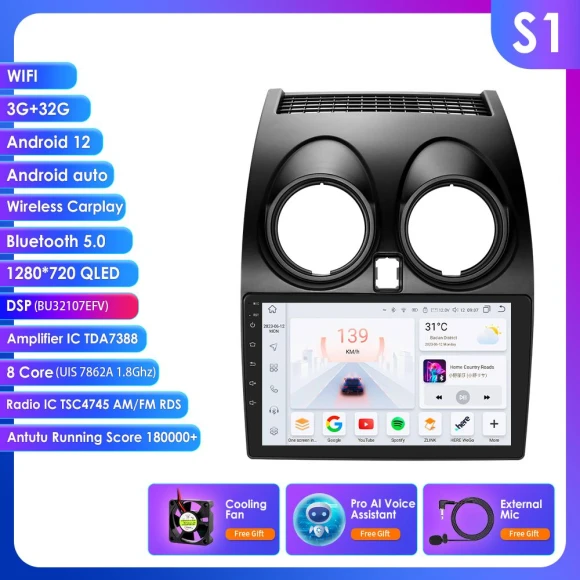 4G LTE Eight-Core 2 DIN 9-Inch Smart Car Multimedia Player with GPS Navigation, DSP, CarPlay, and Android Auto — In-Dash, Hizpo