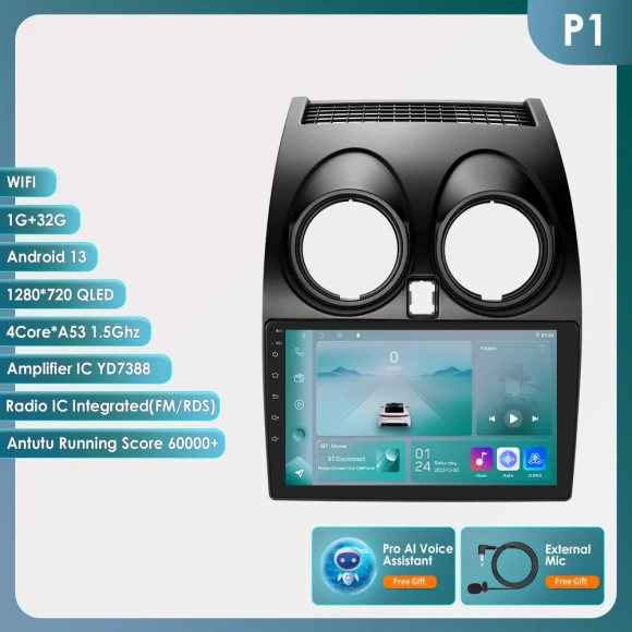 4G LTE Eight-Core 2 DIN 9-Inch Smart Car Multimedia Player with GPS Navigation, DSP, CarPlay, and Android Auto — In-Dash, Hizpo