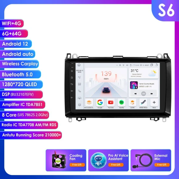 Android 13 Wireless Carplay Multimedia Player — In-Dash, Hizpo