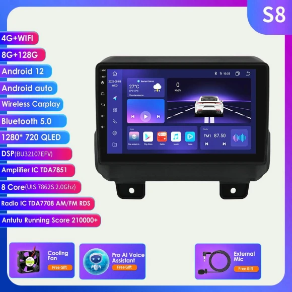 Android Car Radio with GPS Navigation and CarPlay — In-Dash, Hizpo