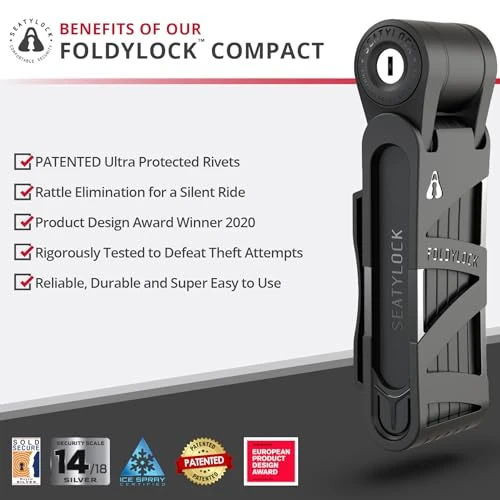 FoldyLock Compact Folding Bike Lock — Chain, Seatylock