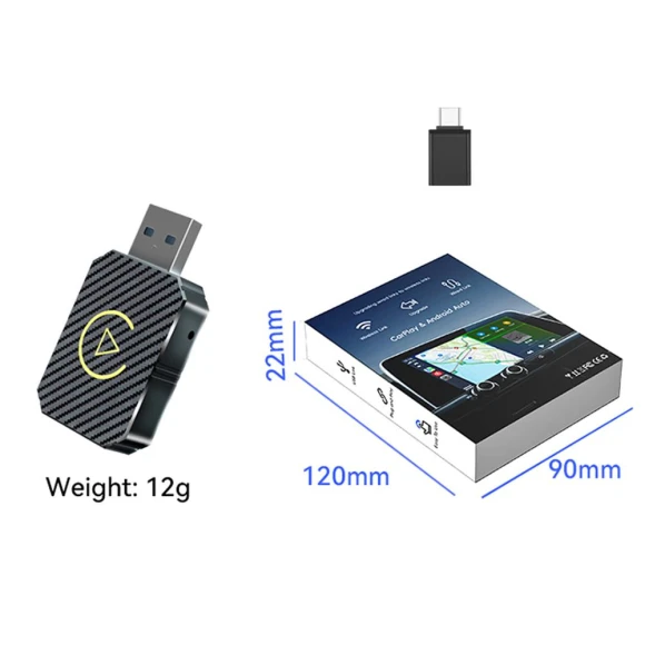 Mini Wired Wireless Carplay and Android Auto Car AI Box Wireless Adapter Plug and Play Dongle — Stereo Receivers, Cars Auto Home