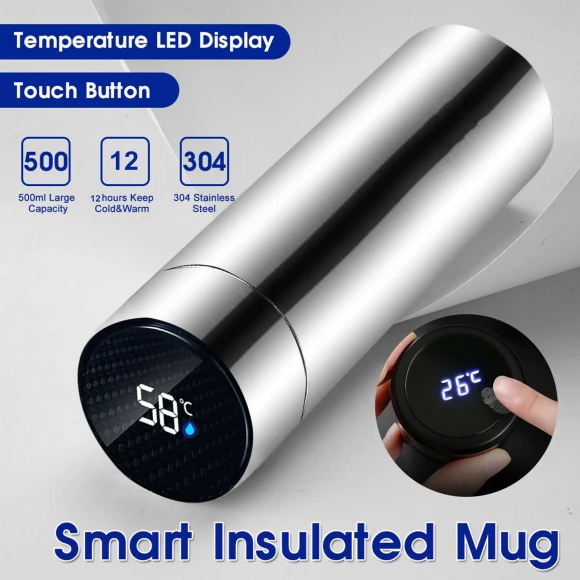Smart Stainless Steel Thermos with LCD Display — Kettles & Tea Machines, Refreshing Home
