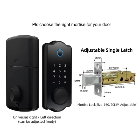 Water Resistant Auto Lock Electronic Fingerprint Door Lock with No Handle Lever Set — Card Readers, mfySpace