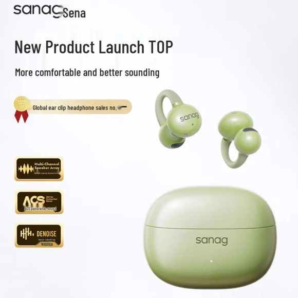 AI Bone Conduction Ear Clip Headphones — In-Ear Headphones, Saina