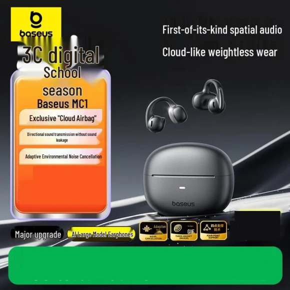 Open-Ear Clip-On AI Bluetooth Headset — Bluetooth Headsets, Baseus