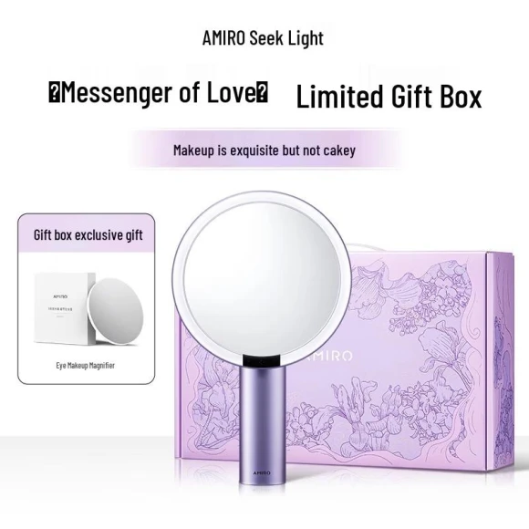 Smart LED Desktop Makeup Mirror with Daylight Simulation — Handheld, AMIRO