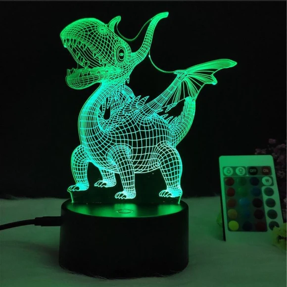 Creative 3D Dinosaur Lamp — Kids' Lamps, RippleRift
