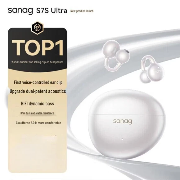 Ultra AI Translation Ear-Clip Sports Headset — In-Ear Headphones, SANAG