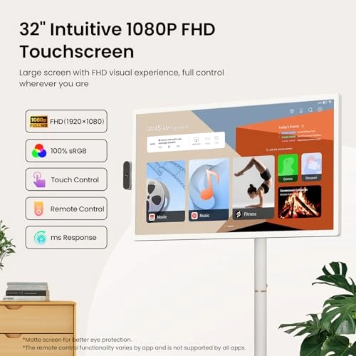32 Inch FHD Smart Portable TV on Wheels — Streaming Devices, Apolosign