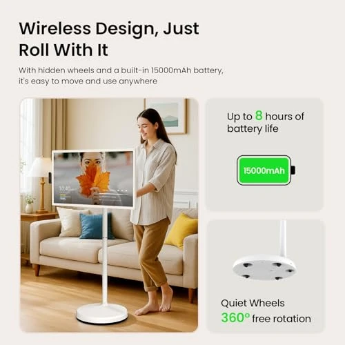 32 Inch FHD Smart Portable TV on Wheels — Streaming Devices, Apolosign