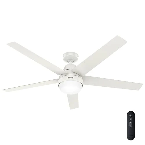 Indoor Ceiling Fan With Light, Remote, 60-inch, Fresh White, Casual-style — Ceiling Fans & Accessories, Hunter
