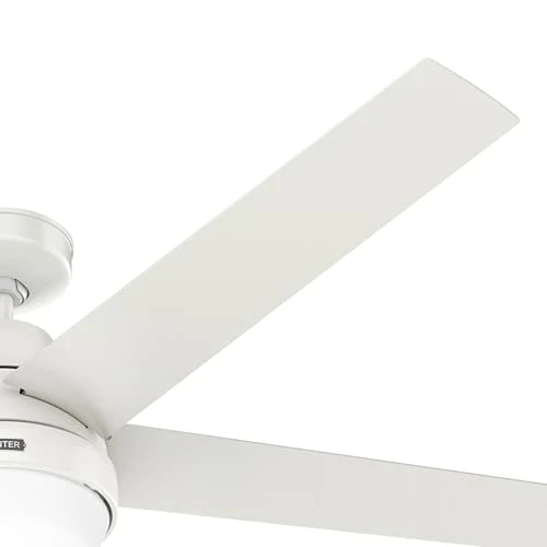 Indoor Ceiling Fan With Light, Remote, 60-inch, Fresh White, Casual-style — Ceiling Fans & Accessories, Hunter