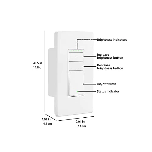 Smart Dimmer Switch — Ceiling Fan Wall Controls, Amazon Basics