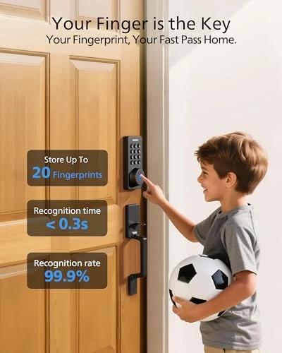 Wi-Fi Smart Door Lock Deadbolt with Handle Set — Electromagnetic Security Locks, Philips
