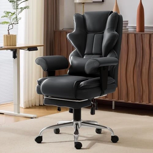 7-Point Massage Office Chair with Heating and Footrest — Desk Chairs, Mvpipi