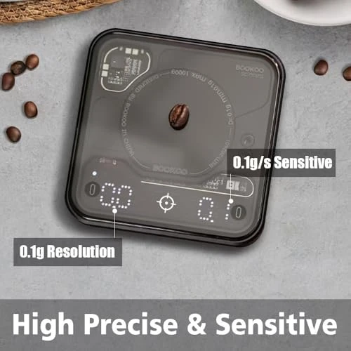 Coffee Scale with Timer, Bluetooth, and Auto Mode — Weight Management Tools, BOOKOO