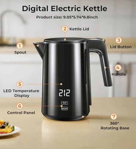 Electric Kettle with Temperature Control and Keep Warm — Kettles & Tea Machines, SSYFEI
