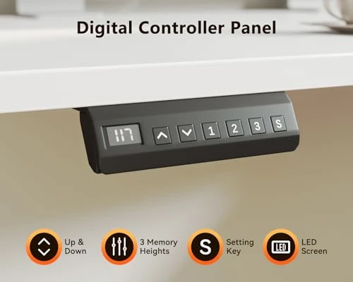 Electric L-Shaped Standing Desk with Height Adjustment — Office, Casaottima