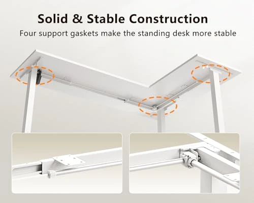 Electric L-Shaped Standing Desk with Height Adjustment — Office, Casaottima