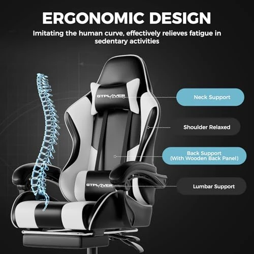 Gaming Chair with Footrest and Lumbar Support — Gaming Chairs, GTPLAYER