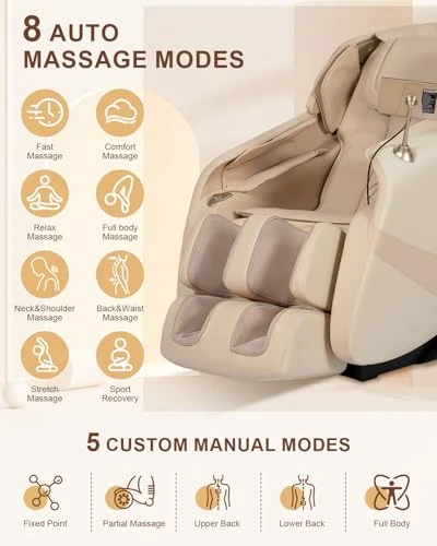 Massage Chair Full Body with Zero Gravity, AI Control, and Heating — Back Relief Solutions, RELX
