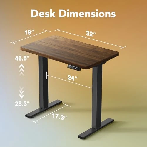 Small Electric Standing Desk Adjustable Height — Office, HUANUO